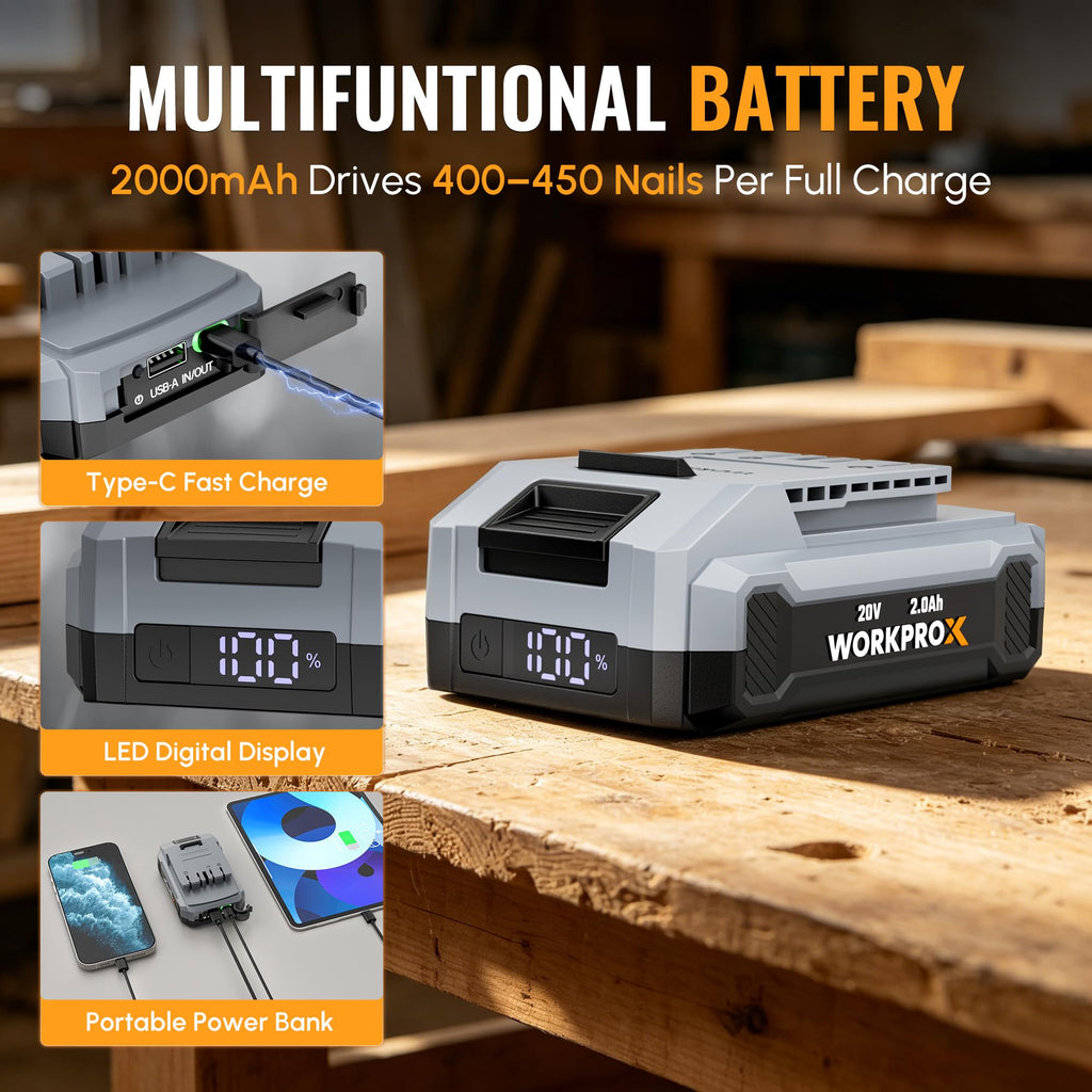 20V Cordless 18 Gauge 2-in-1 Nail & Staple Gun K9021