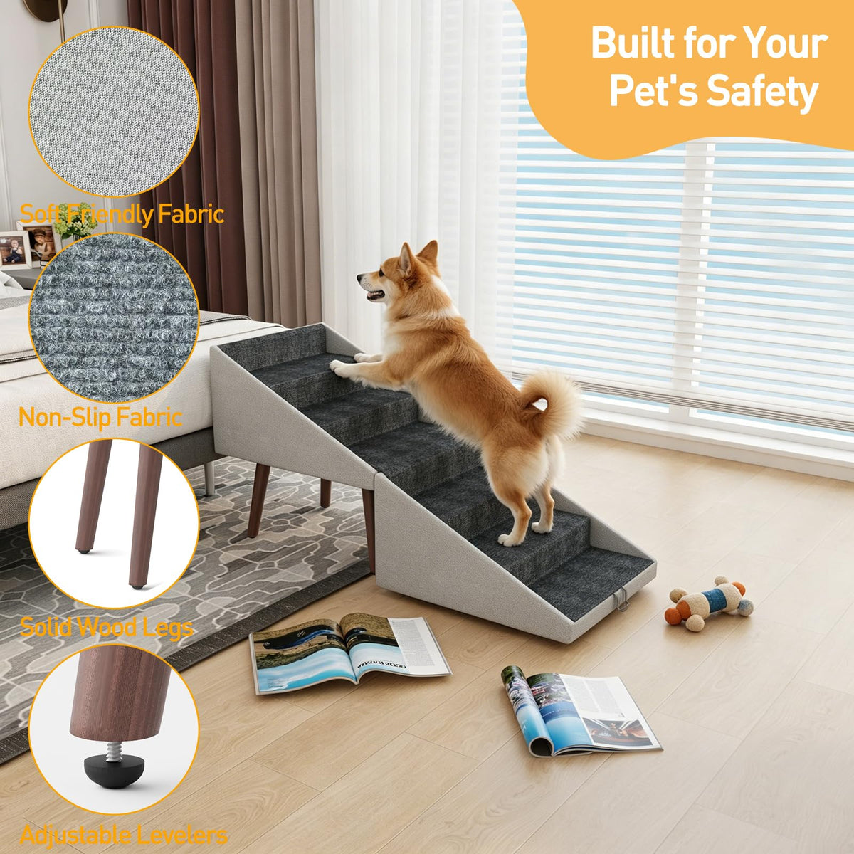 2-in-1 Foldable Dog Stairs and Ramp N45029