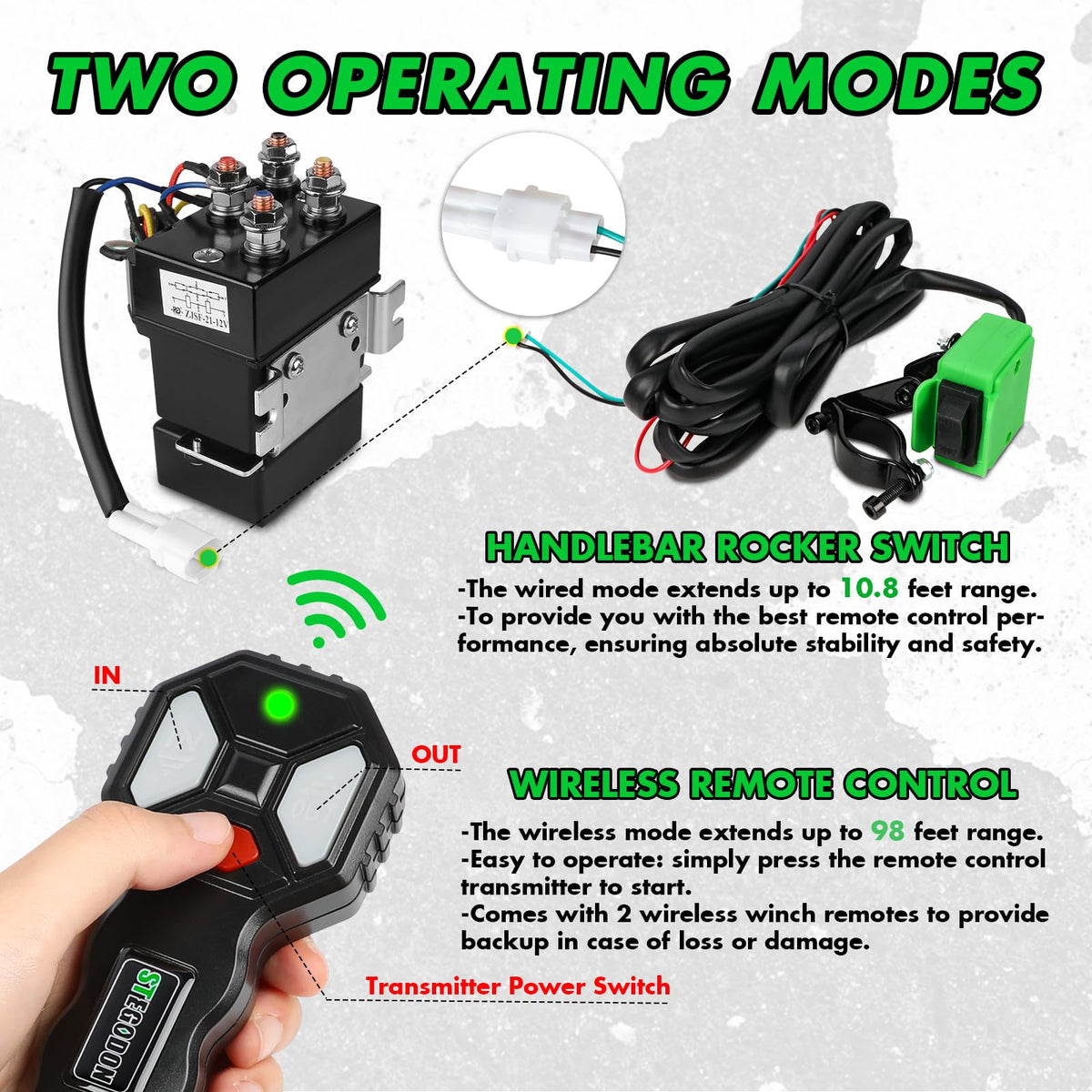 12V Electric Winch with Synthetic Rope and Wireless Remote H616408