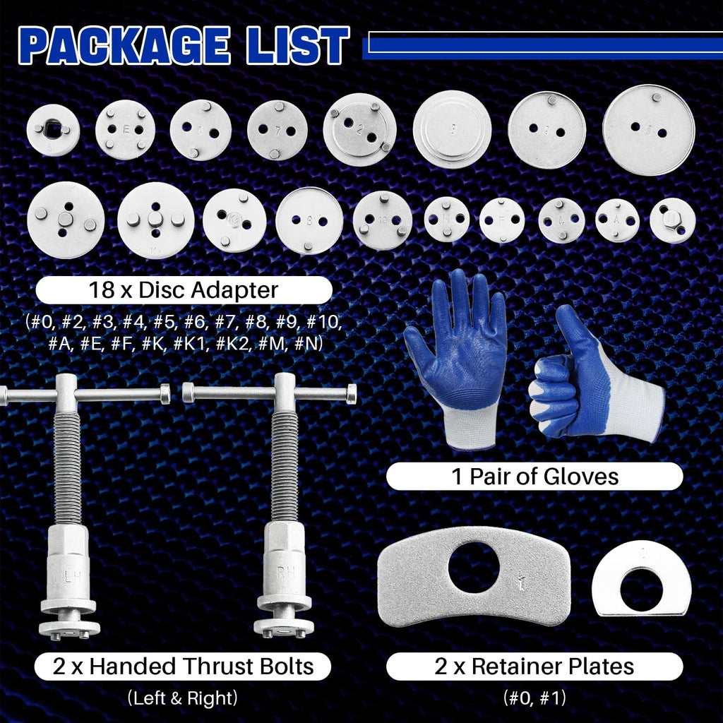Heavy Duty Disc Brake Caliper Tool Set & Ball Joint Separator Tool Kit O84025