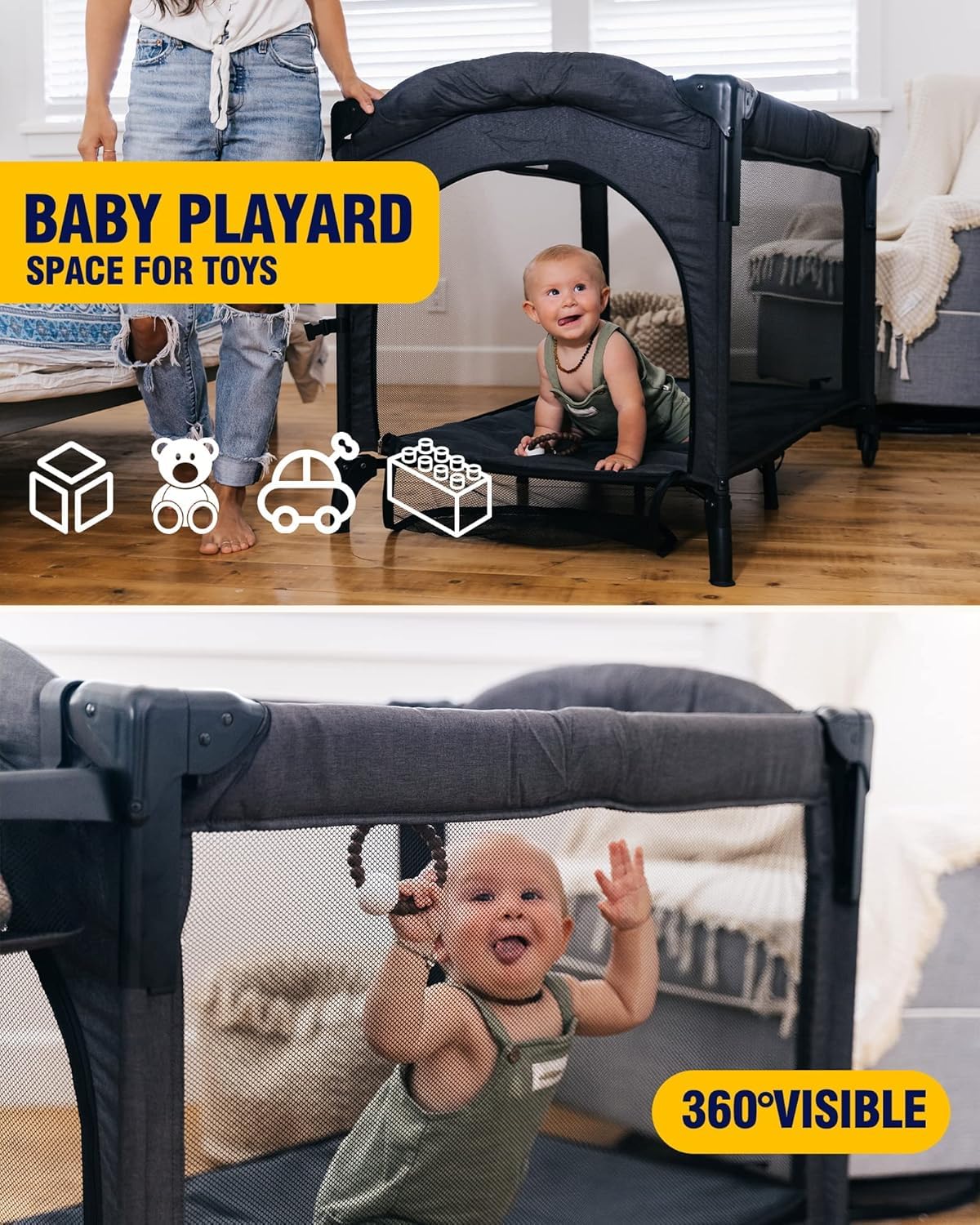 4-in-1 Baby Bassinet Bedside Sleeper Playard Changing Table A40876