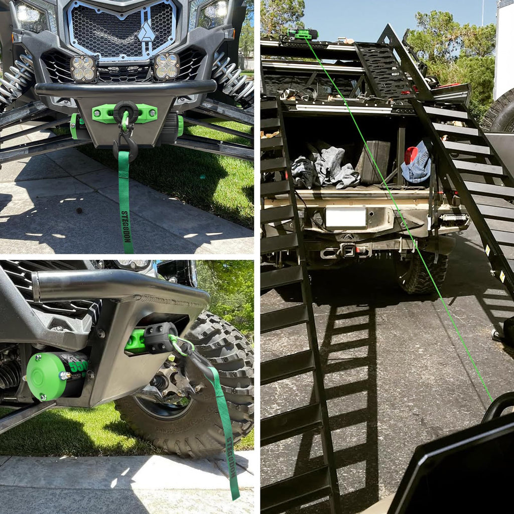 12V Electric Winch with Synthetic Rope and Wireless Remote H616408