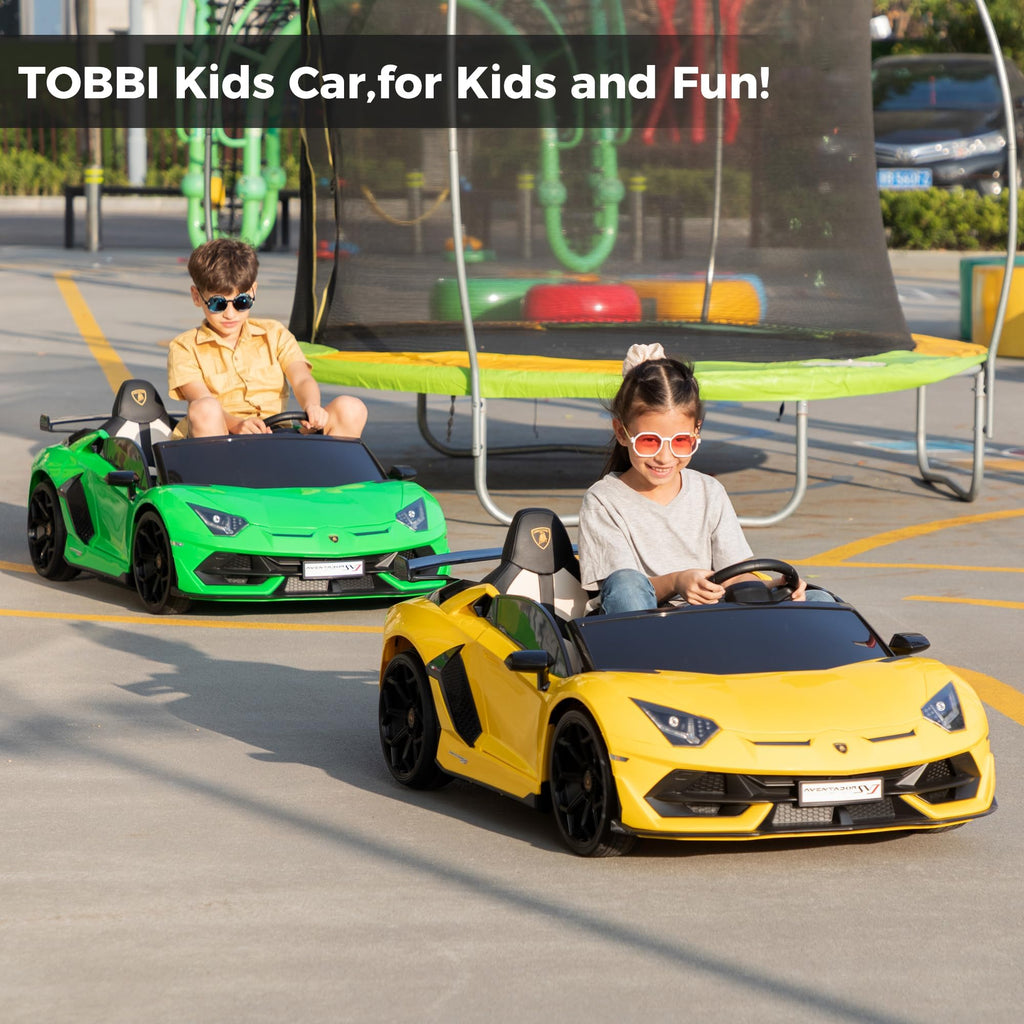 2-Seater Kids Ride on Car, 24V Electric Vehicle, Yellow Q967277