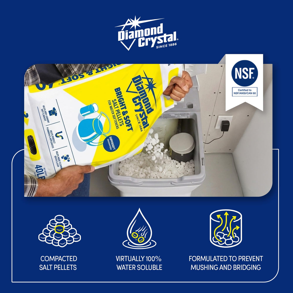 Water Softener Salt Pellets, 40 Pounds F983