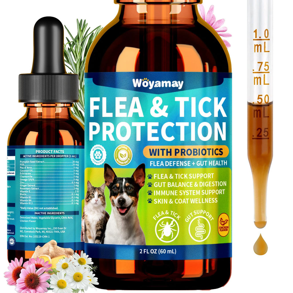 Flea and Tick Prevention Drops with Probiotics H881