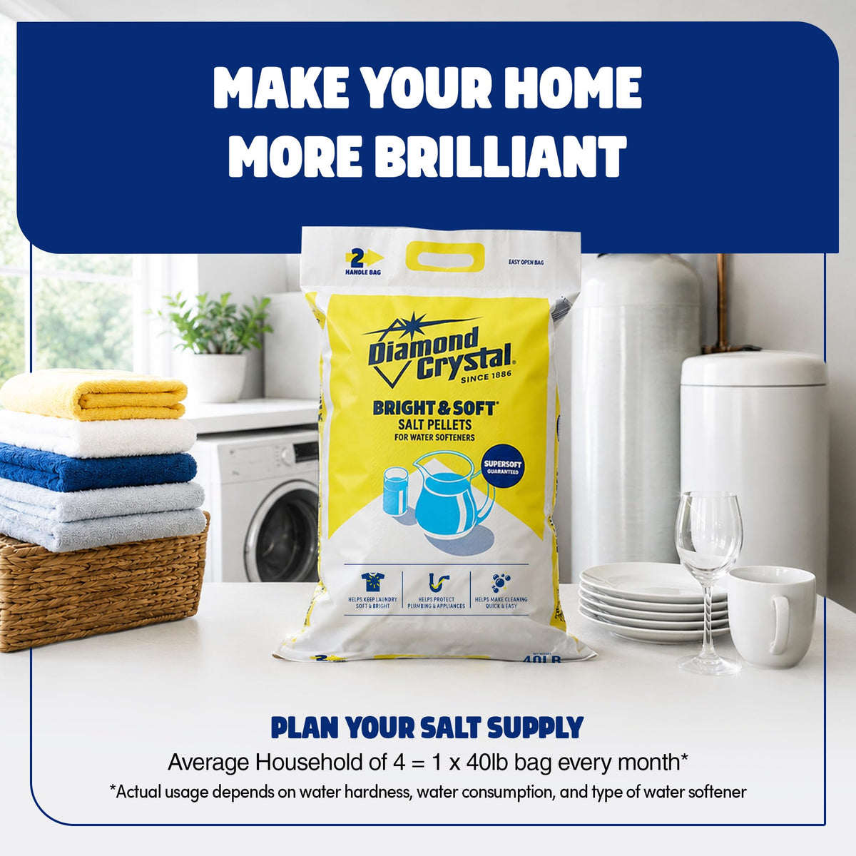 Water Softener Salt Pellets, 40 Pounds F983