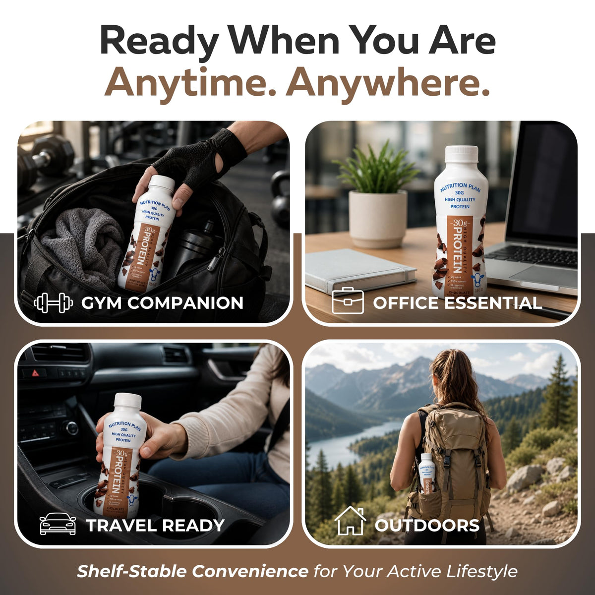 High-Protein Ready to Drink Shake – 30g Milk Protein, 150 Calories, 2g Sugar – Lactose Free, Chocolate, 11.5 fl oz (12 Pack) L205732