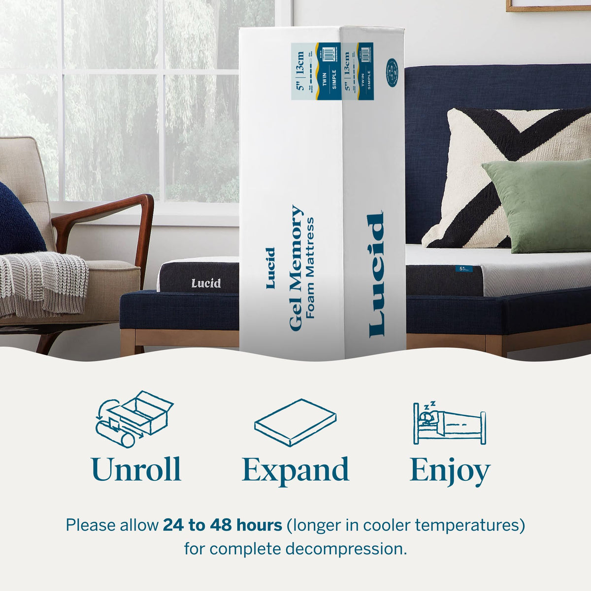5" Firm Gel Memory Foam Mattress Twin Size K26013