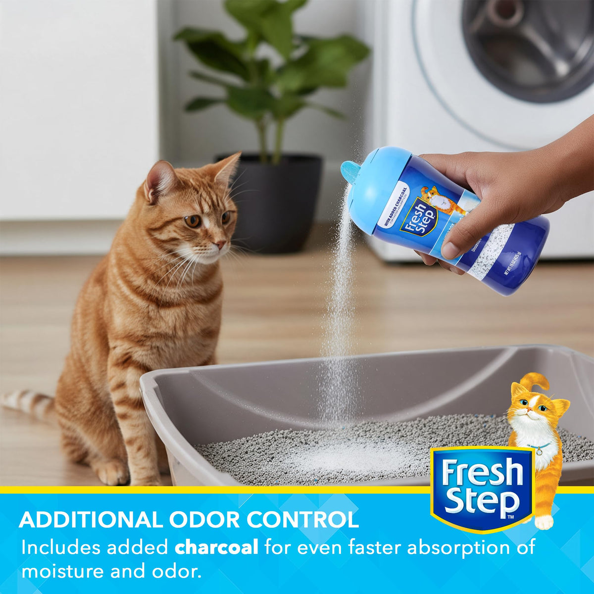 Charcoal Odor Eliminating Cat Litter Box Powder, 15 Oz, 2-Pack R3933