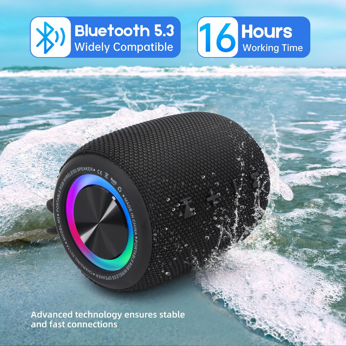 20W IPX6 Waterproof Portable Bluetooth Speaker D382