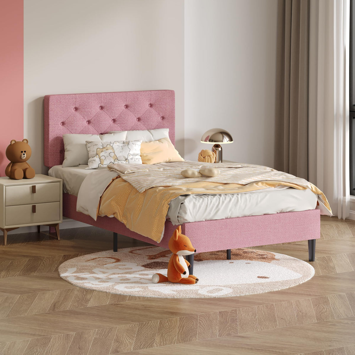 Twin Upholstered Platform Bed Y427650