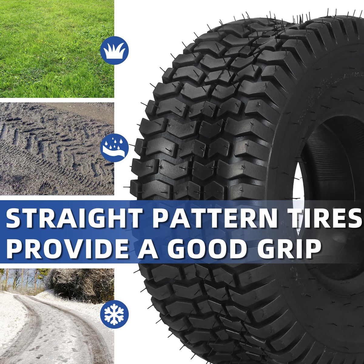 15x6.00-6 Tire and Inner Tube Set, 2 Pack O828