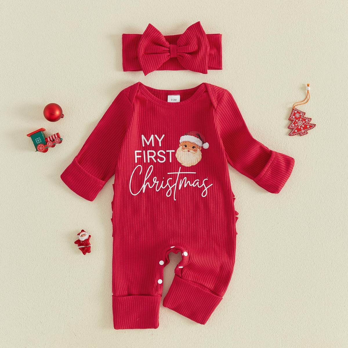 Baby Girl Long Sleeve Romper Headband I40687