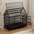 48 Inch Heavy Duty Collapsible Metal Dog Crate with Wheels C329331