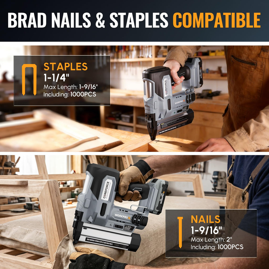 20V Cordless 18 Gauge 2-in-1 Nail & Staple Gun K9021