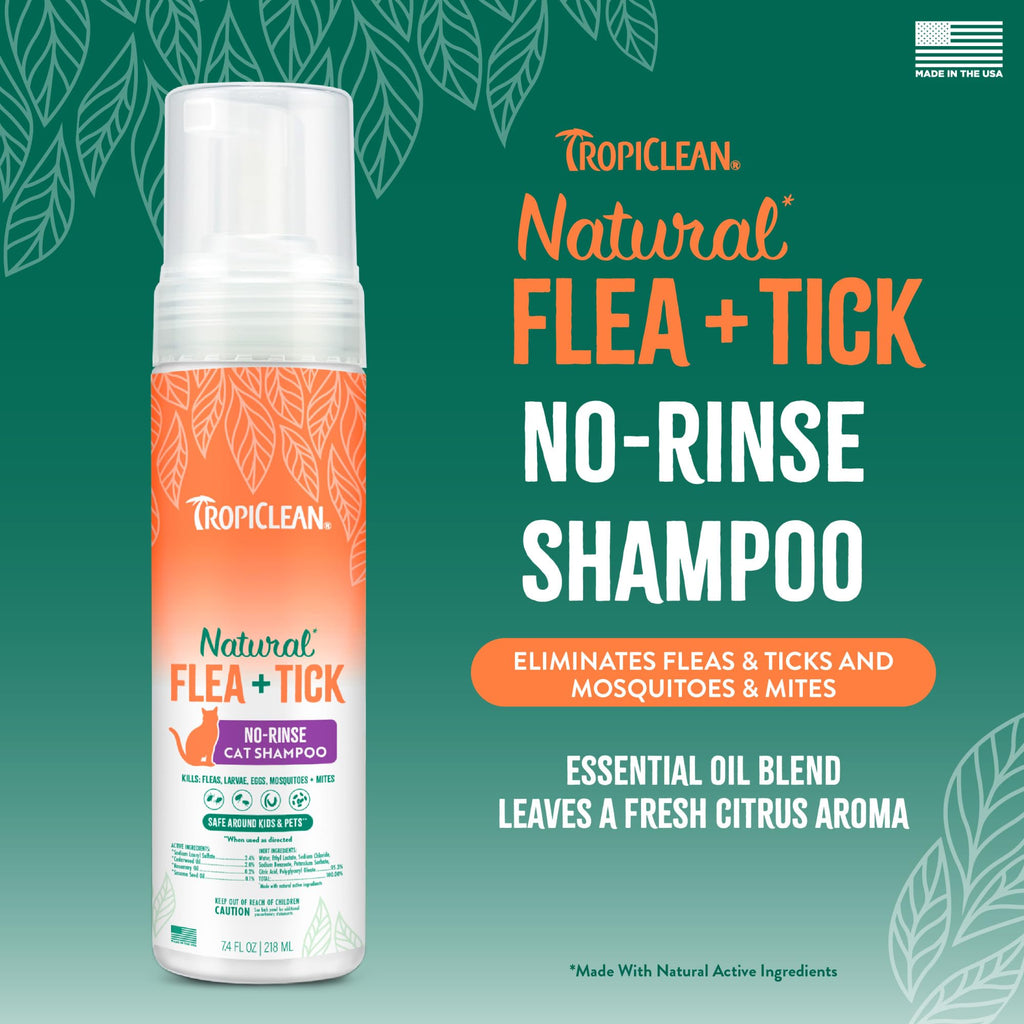 Waterless Flea and Tick Shampoo for Cats 7.4oz E1636