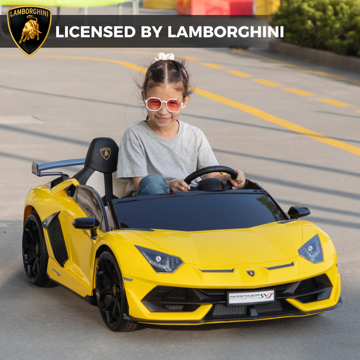 2-Seater Kids Ride on Car, 24V Electric Vehicle, Yellow Q967277