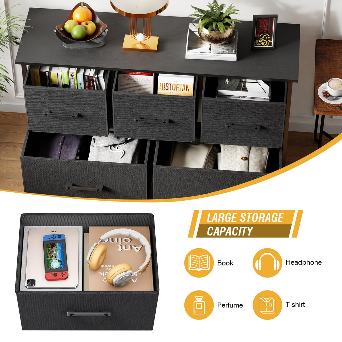 5 Drawer Fabric Dresser Y150172