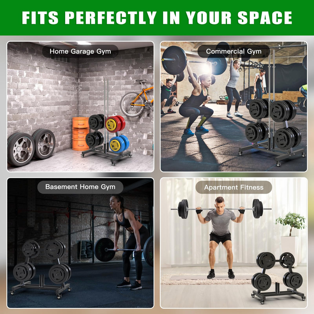 2" Olympic Weight Plate Tree Rack and Barbell Holders W717