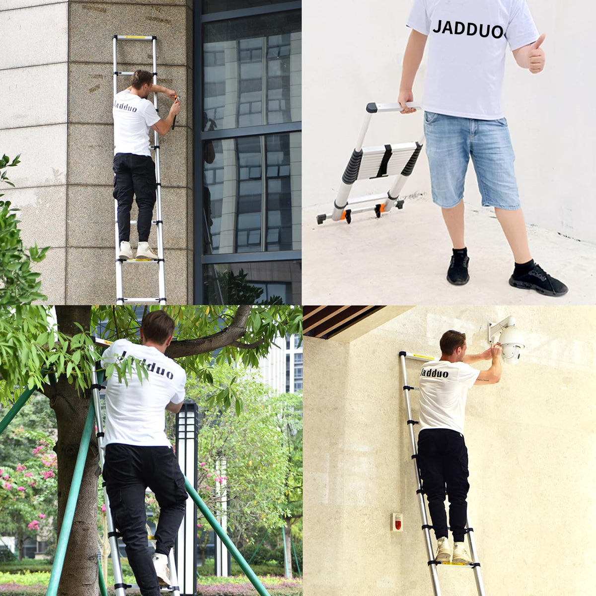 Telescoping Ladder 24.6 FT Heavy Duty Silver G33329