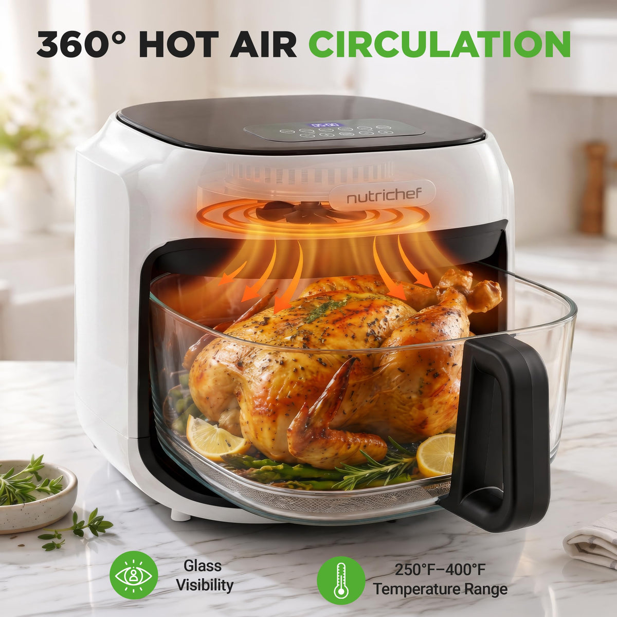 7.5 Quart Air Fryer with 6 Preset Cooking Modes A343773