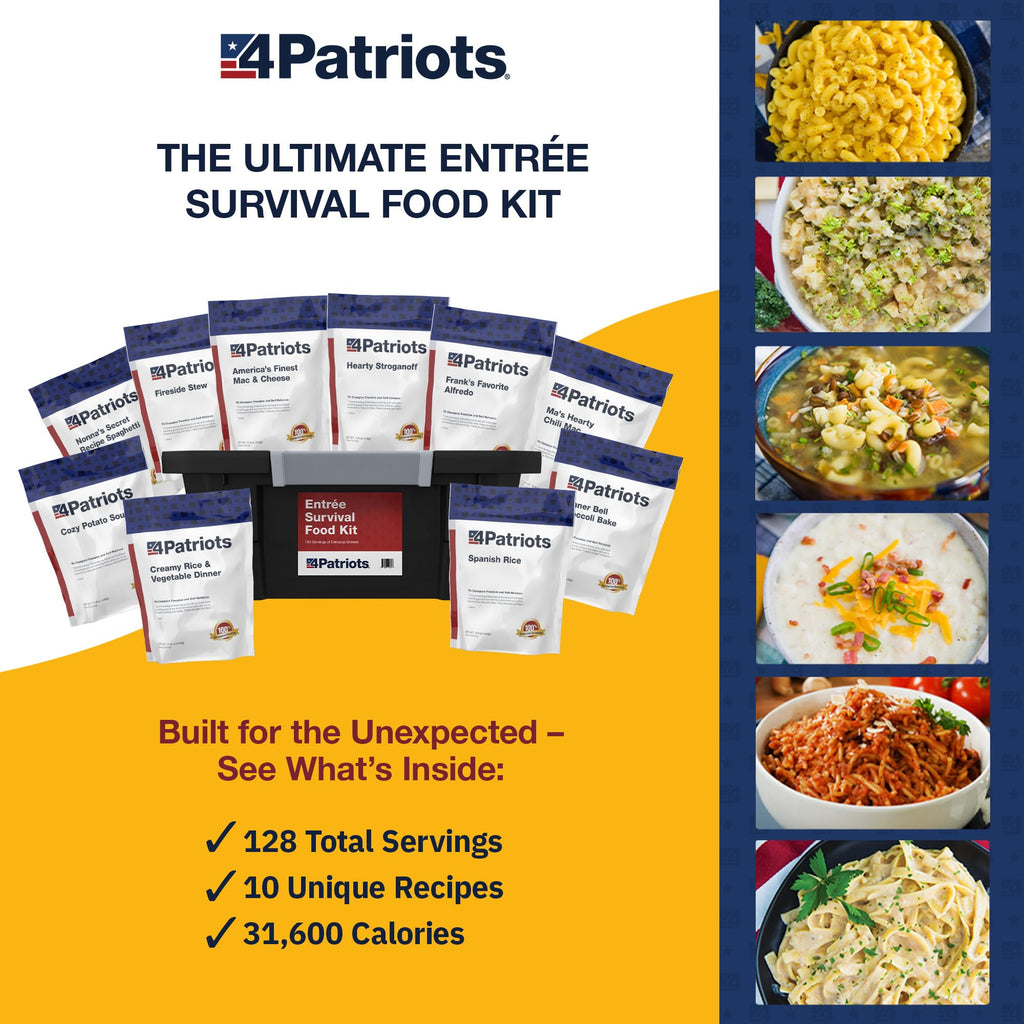 Emergency Entree Food Kit 128 Servings Freeze-Dried 25 Year Shelf Life R24135