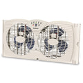 White Dual Blade Digital Window Fan with Programmable Thermostat Control R731
