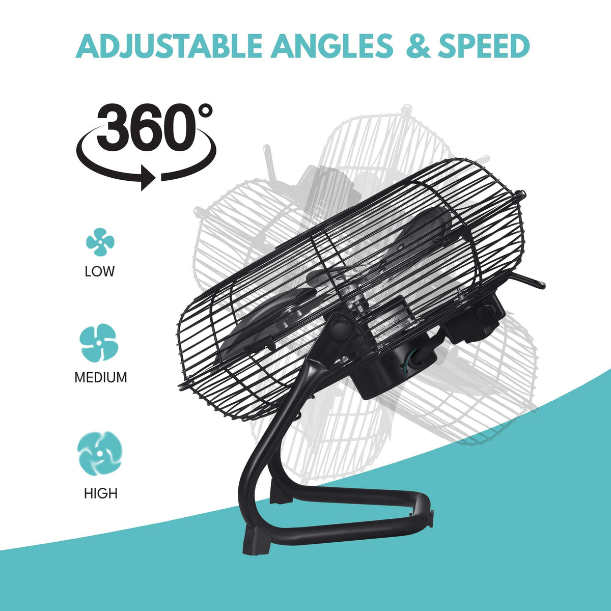 20 in. 3 Speed Metal Floor Fan with Tilting Head R53205