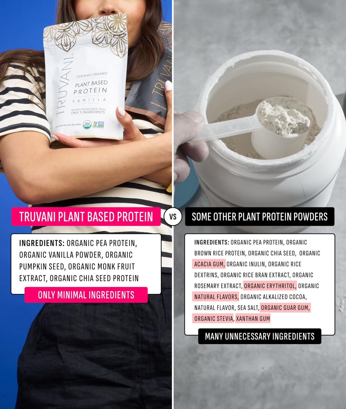 Organic Plant Based Protein Powder Vanilla 18 Servings J86621