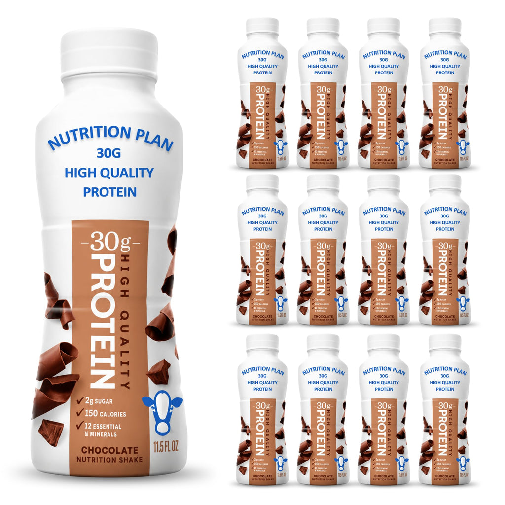 High-Protein Ready to Drink Shake – 30g Milk Protein, 150 Calories, 2g Sugar – Lactose Free, Chocolate, 11.5 fl oz (12 Pack) L205732