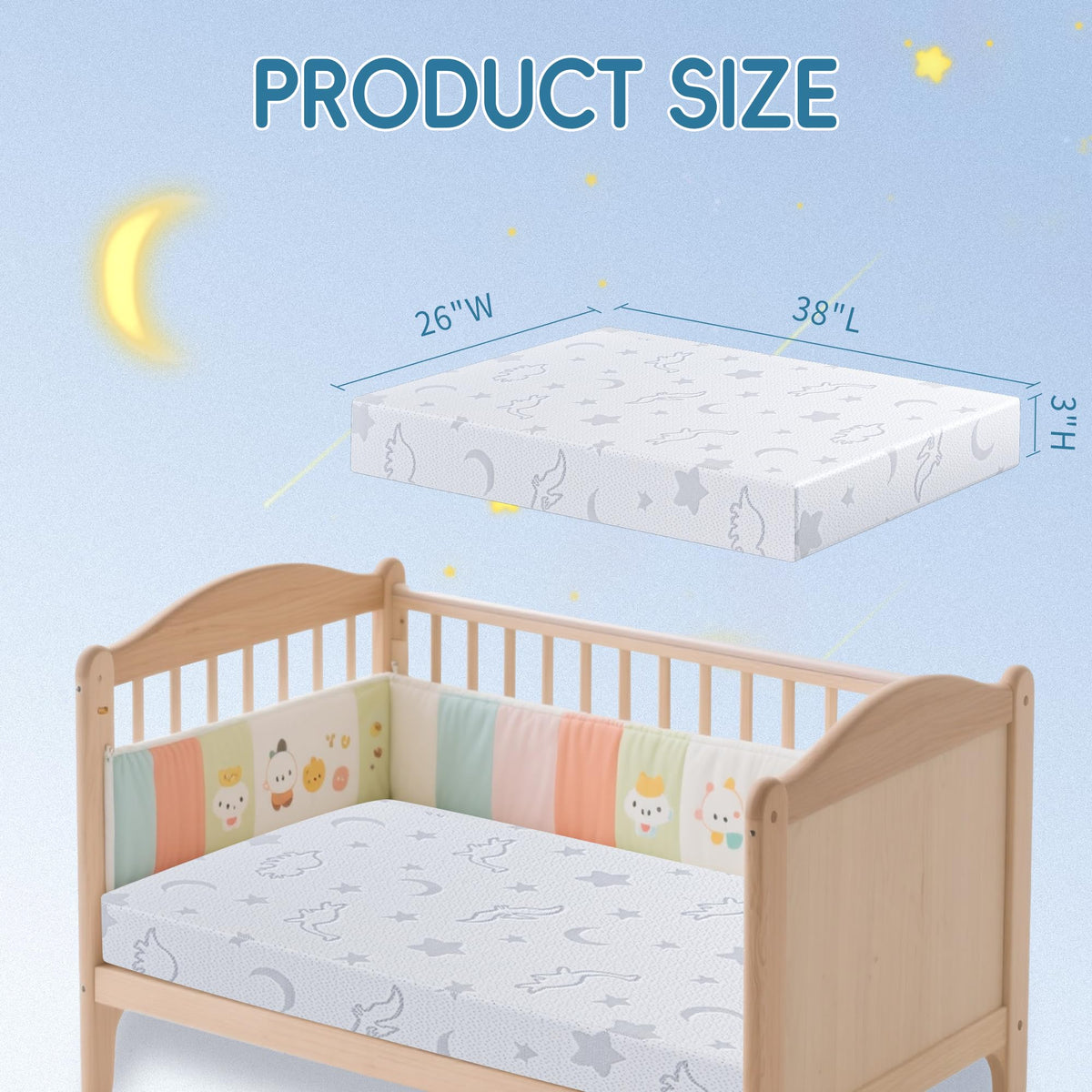 38"x26" Pack and Play Mattress with Removable Washable Cover C54528