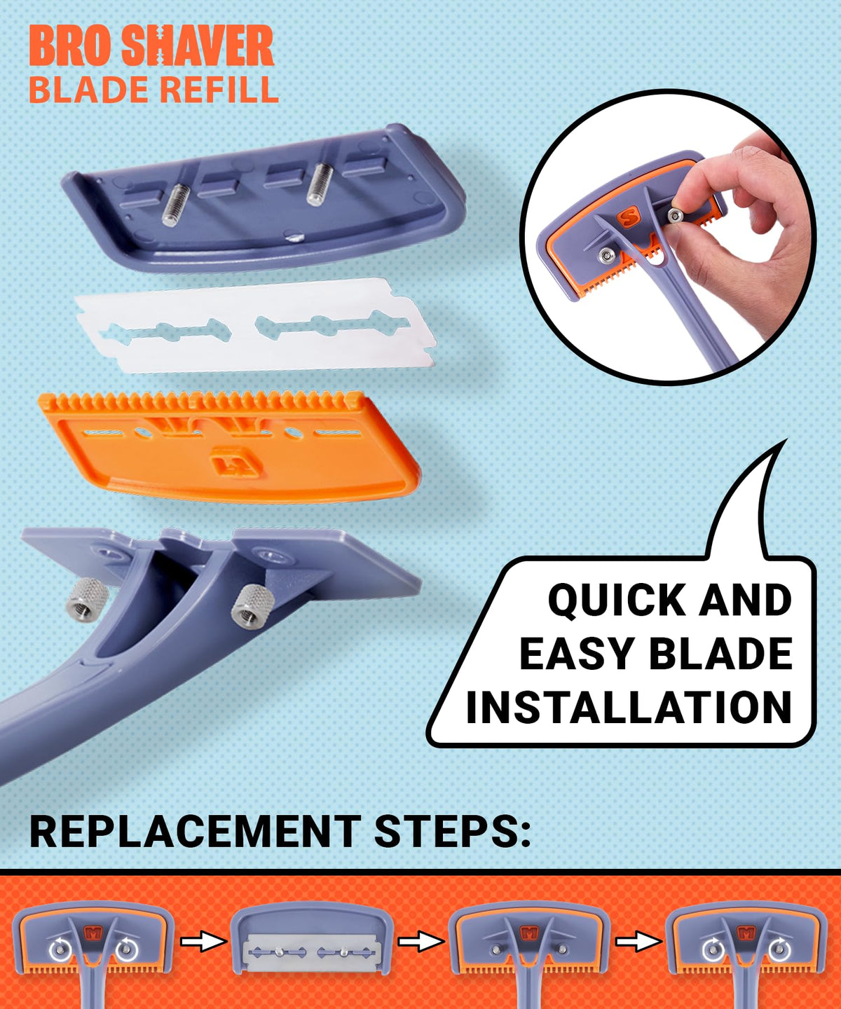 Double-Edge Back Hair Shaver Razor Blades I718