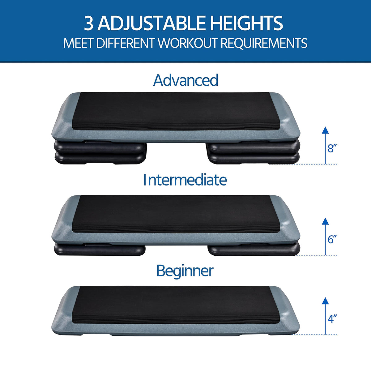 43in 3-Level Adjustable Aerobic Step Platform X62070