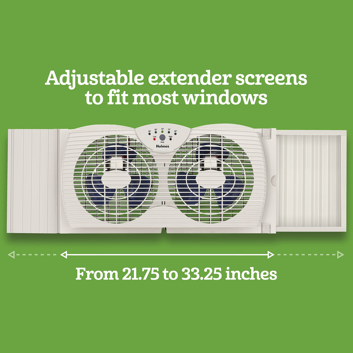 White Dual Blade Digital Window Fan with Programmable Thermostat Control R731