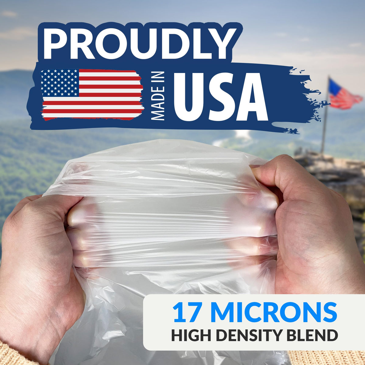 55-60 Gallon Heavy Duty Clear Trash Bags with Ties A59465