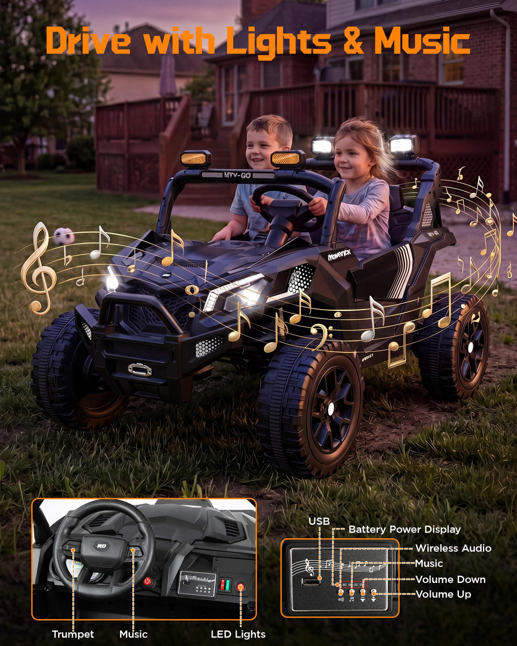 24V Black Ride on Car A646417