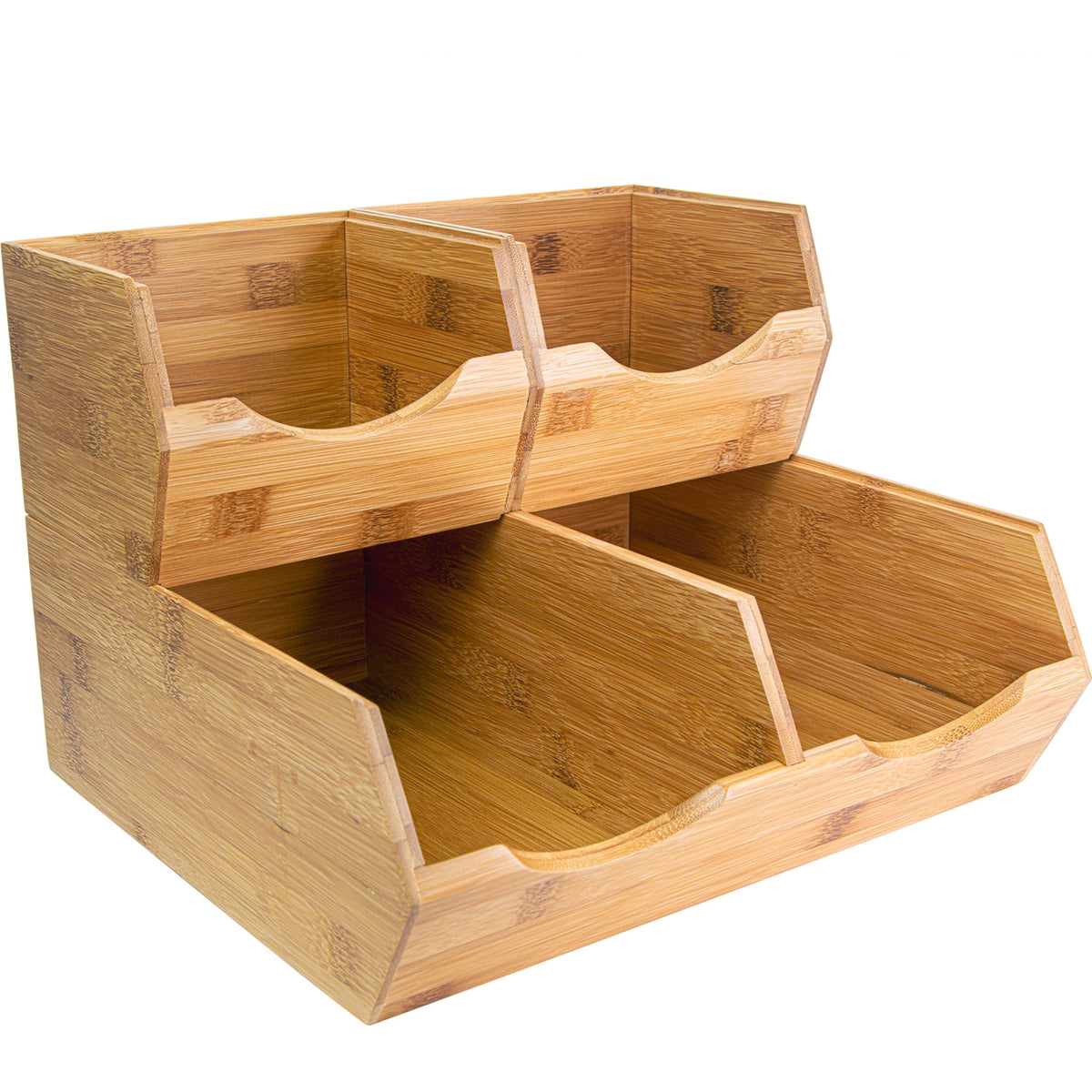 Bamboo Stackable Pantry Storage Bins Set of 3 P9716