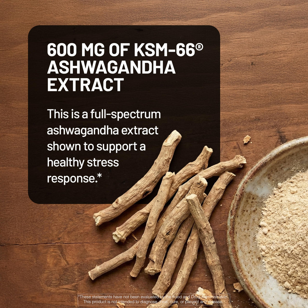 Ashwagandha with KSM-66 Extract GABA L-Theanine Rhodiola Rosea 60 Capsules A81749